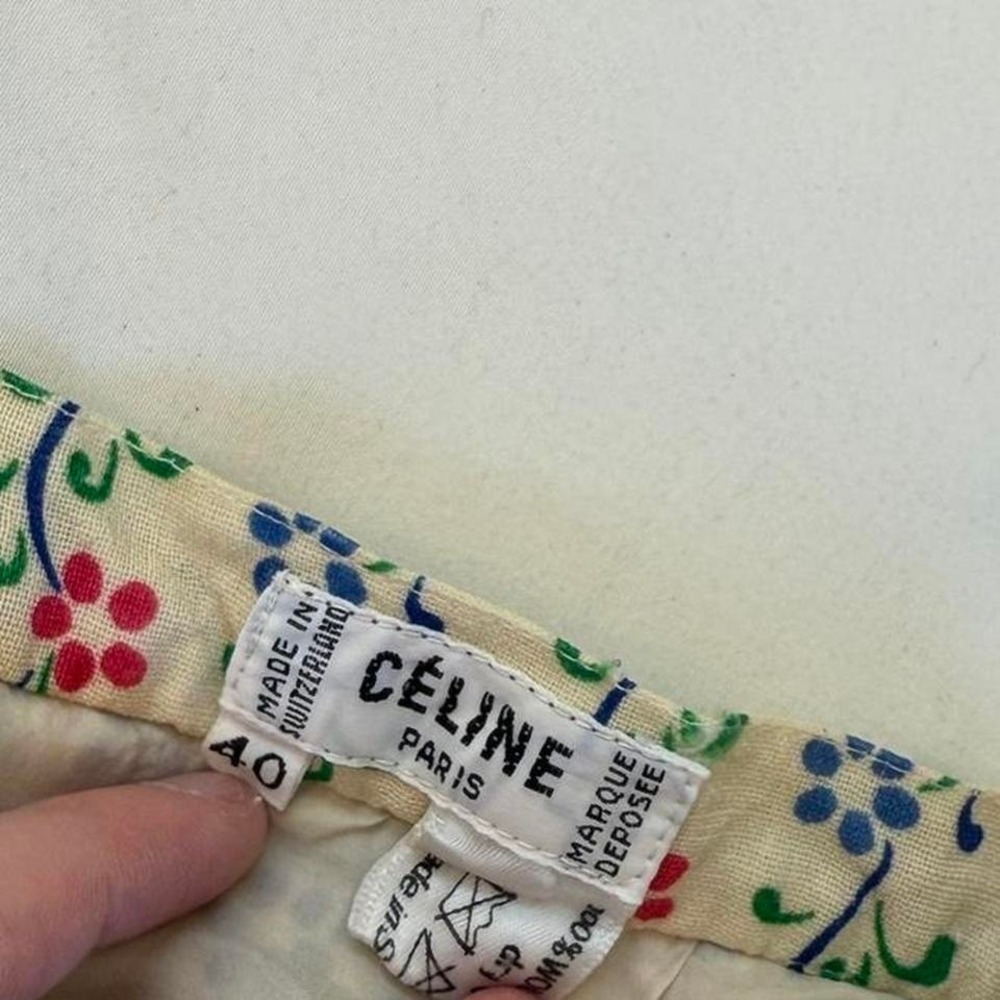 Celine vintage 70s floral cream skirt womens 40 - Picture 5 of 5